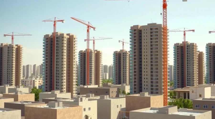 Mayors planning powers: housing construction site with multiple residential towers