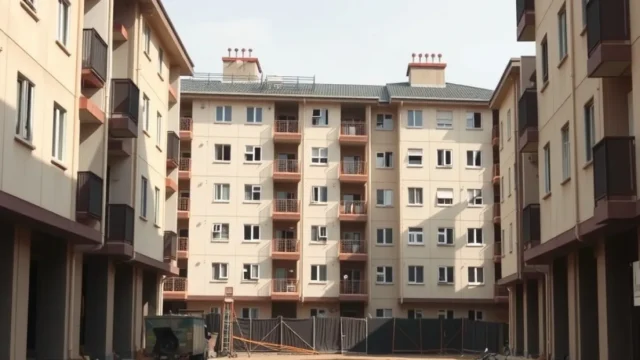 Young Australians earning less: housing construction site urban development apartment buildings