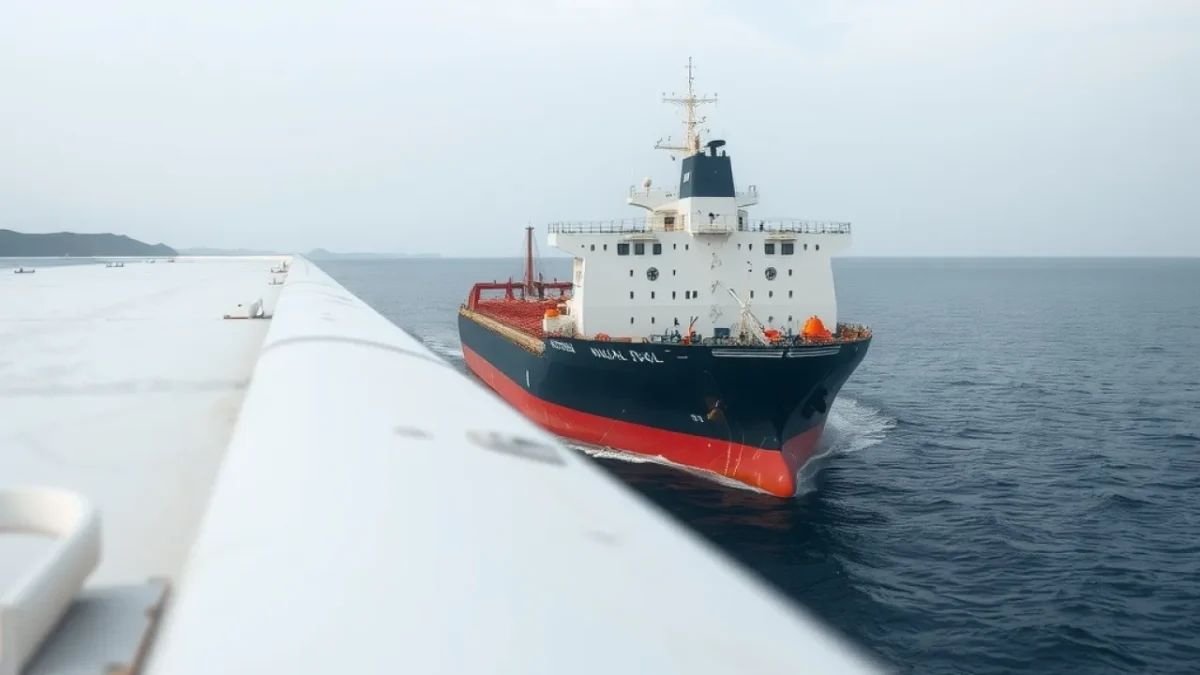 Iran closes Strait of Hormuz: oil tanker ship in narrow strait passage