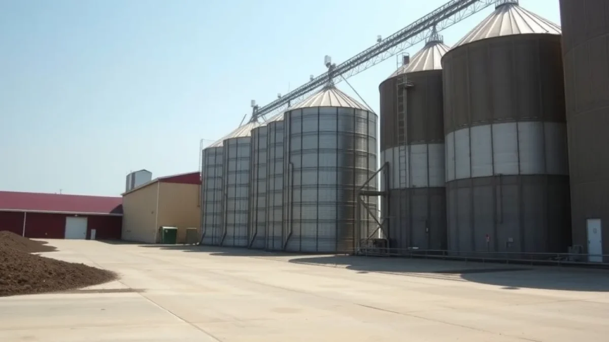 Wheat prices: grain silos industrial storage facility