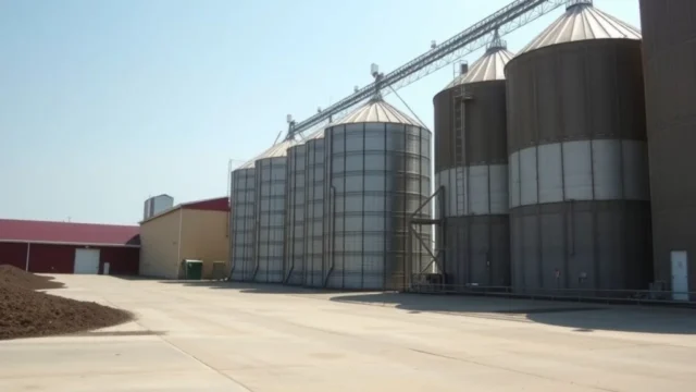Wheat prices: grain silos industrial storage facility