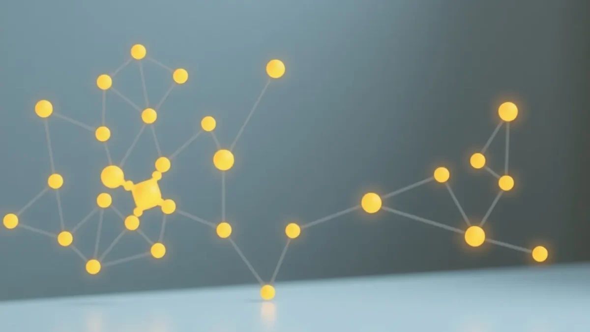 Robinhood Chain revenue: blockchain transaction processing visualisation glowing network nodes