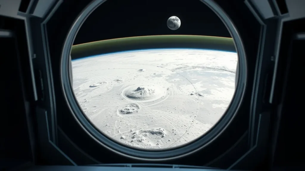 Artemis II crew Congressional Space Medal explained: moon surface beneath spacecraft window earth visible
