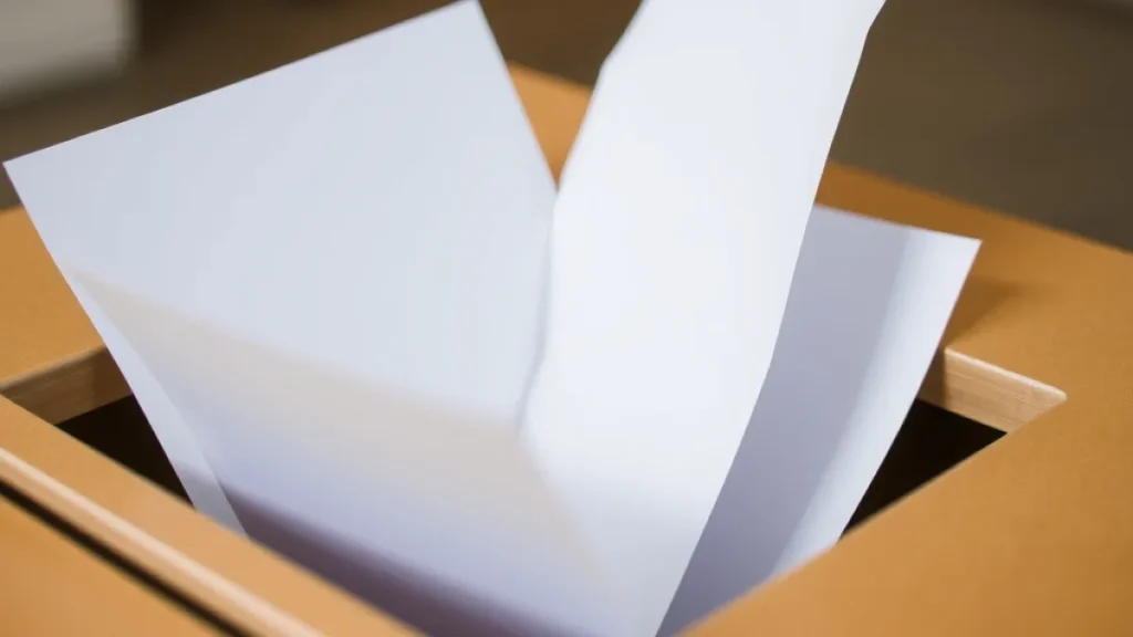 One Nation migration policy explained: voting papers in ballot box close up