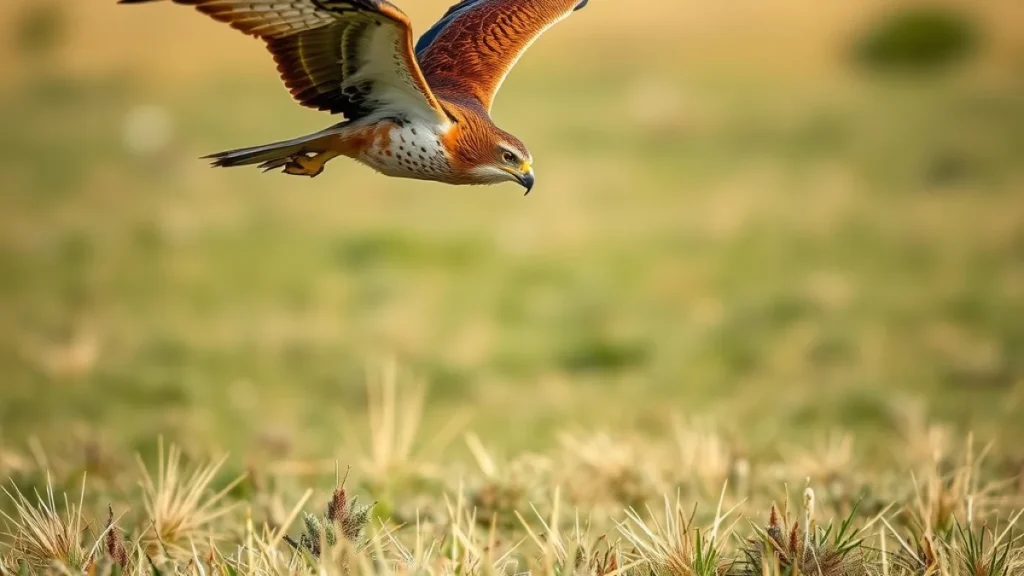 Montagu harrier breeding explained: harrier raptor in flight with wings spread