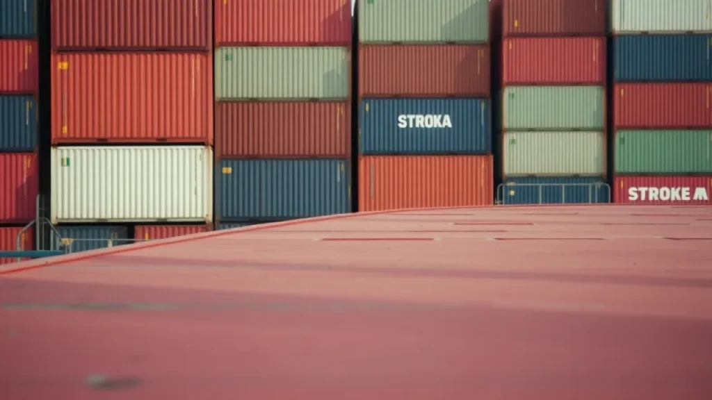 Iran closes Strait of Hormuz explained: shipping containers stacked on cargo vessel