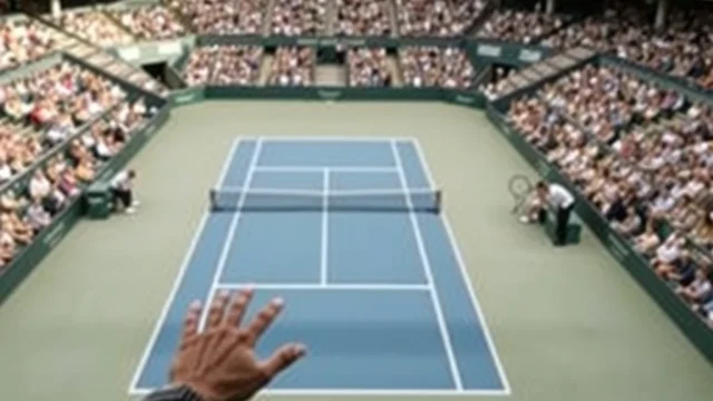 Katie Boulter US Open exit: tennis player serving on court at grand