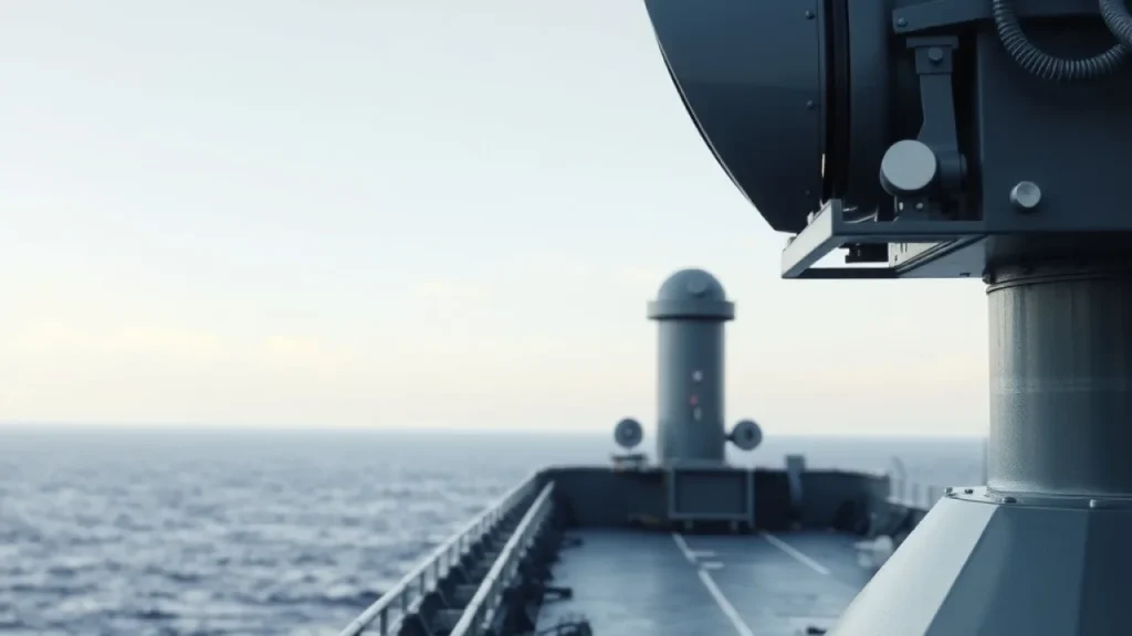 Iran US military tension explained: naval ship radar installation scanning horizon
