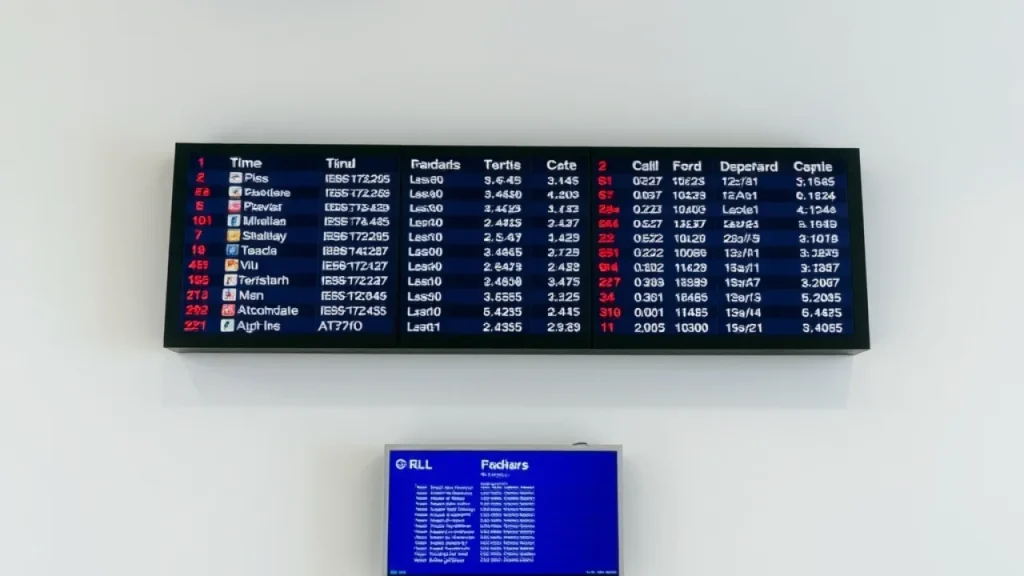 Budget travel spending explained: airport departures board with flight times displayed