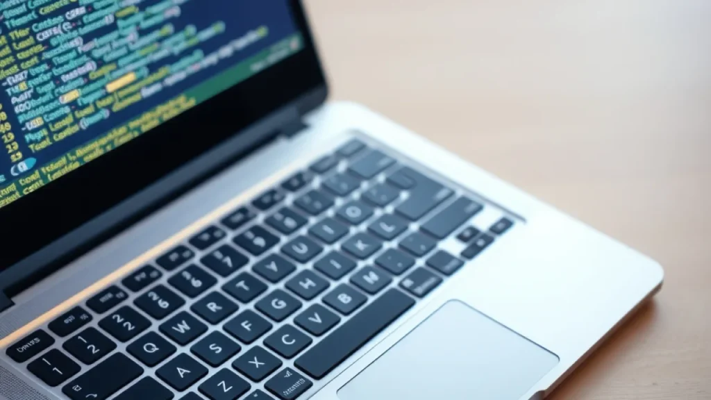 AI trading algorithms explained: laptop keyboard with code on screen close