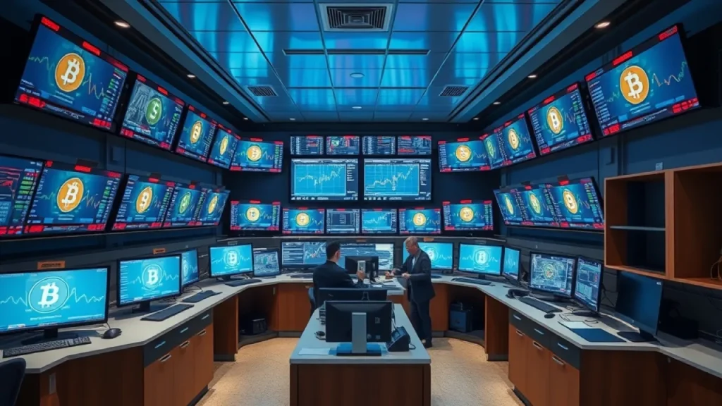 Federal reserve stablecoin rules explained: cryptocurrency exchange trading floor with multiple screens