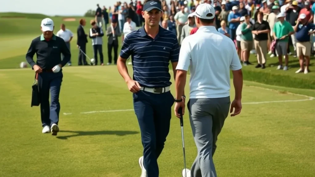 Presidents Cup Internationals explained: golfers walking on green grass with gallery