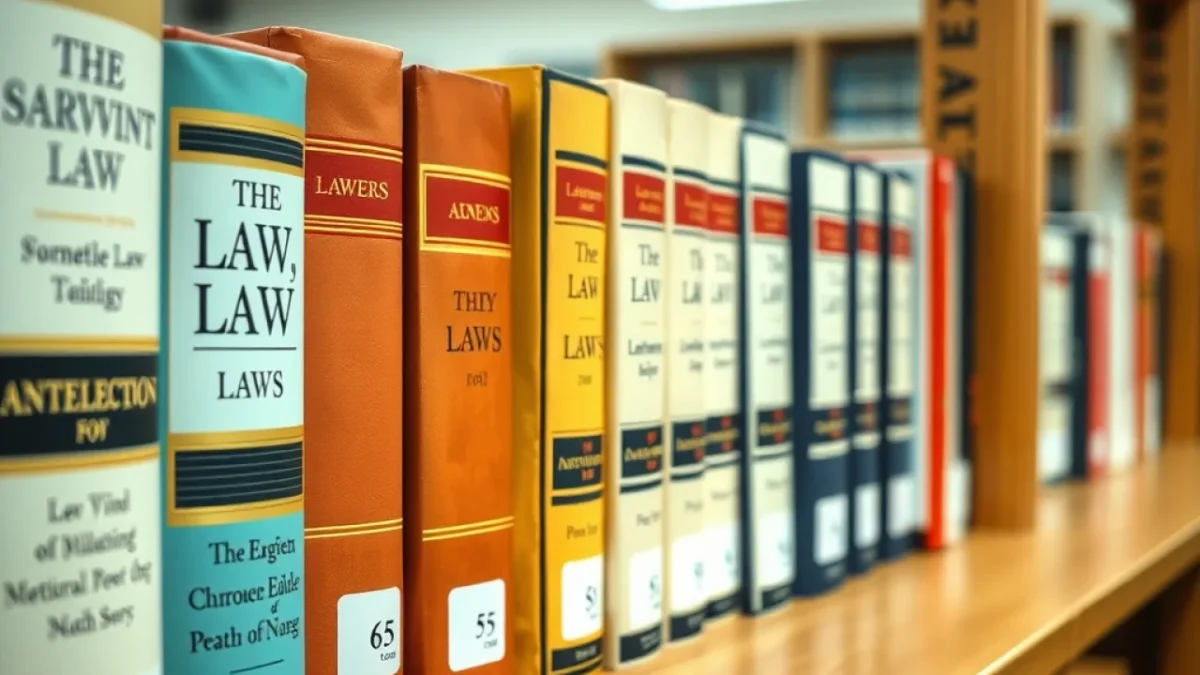 Cornell rape case prosecutor: law books on wooden shelf in library