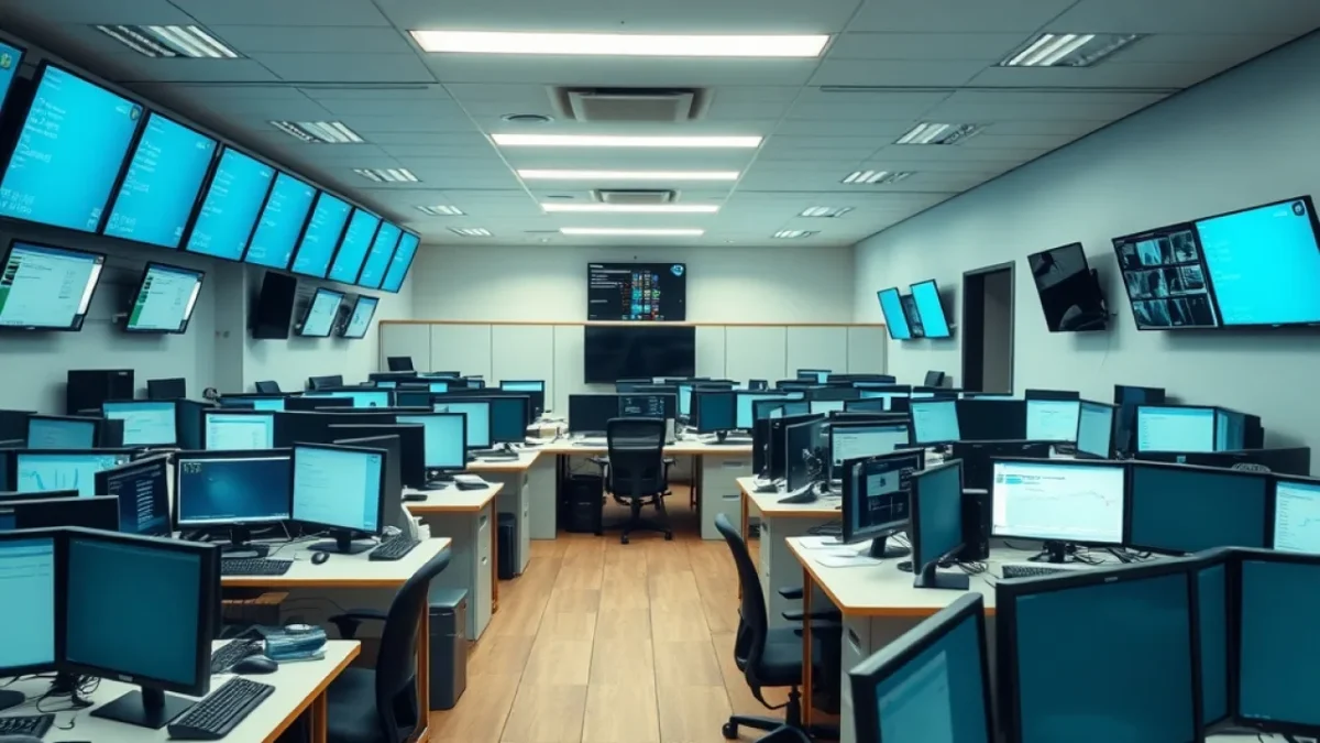 401(k) private funds: hedge fund office trading floor with multiple