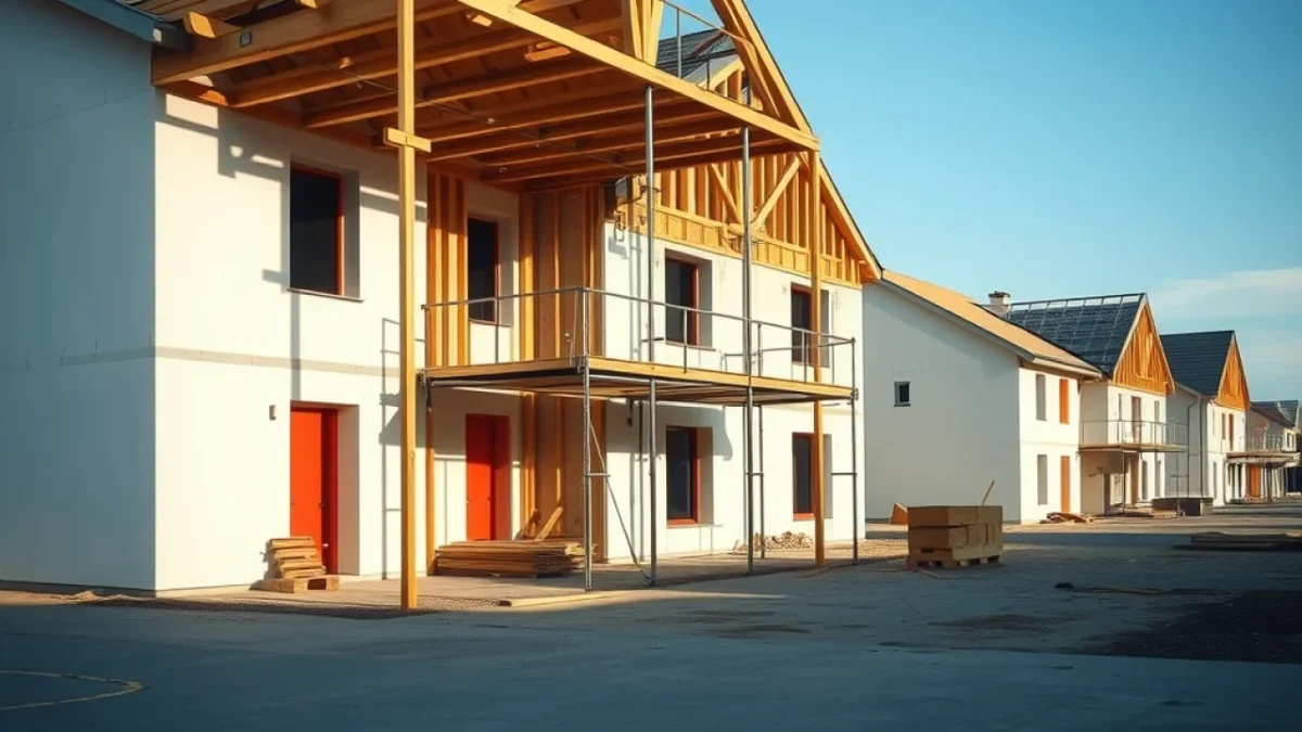 Your First Home scheme: construction site with residential houses under development