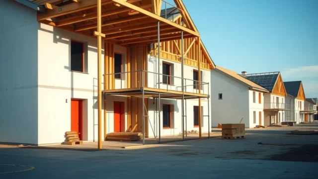 Your First Home scheme: construction site with residential houses under development