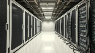OECD crypto tax reporting: cryptocurrency exchange server room with cooling vents