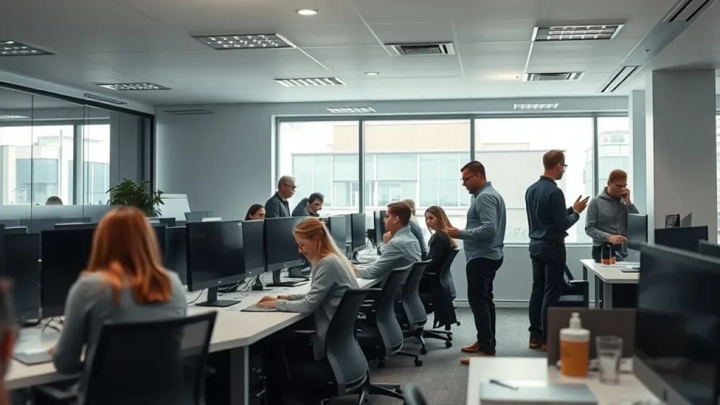 Non-compete clauses explained: technology startup office workspace with multiple employees