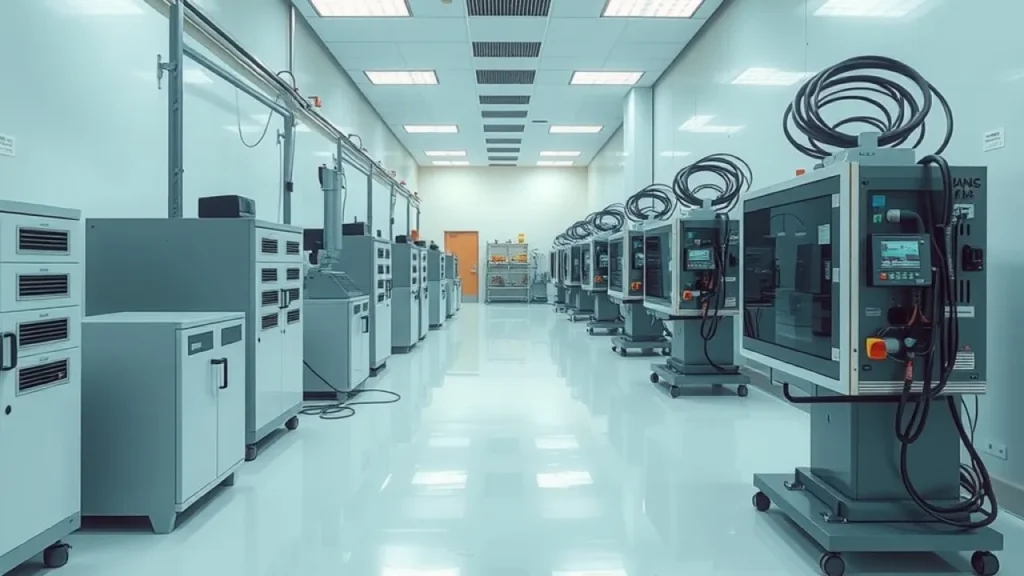 Anthropic revenue growth explained: semiconductor manufacturing clean room with wafer processing